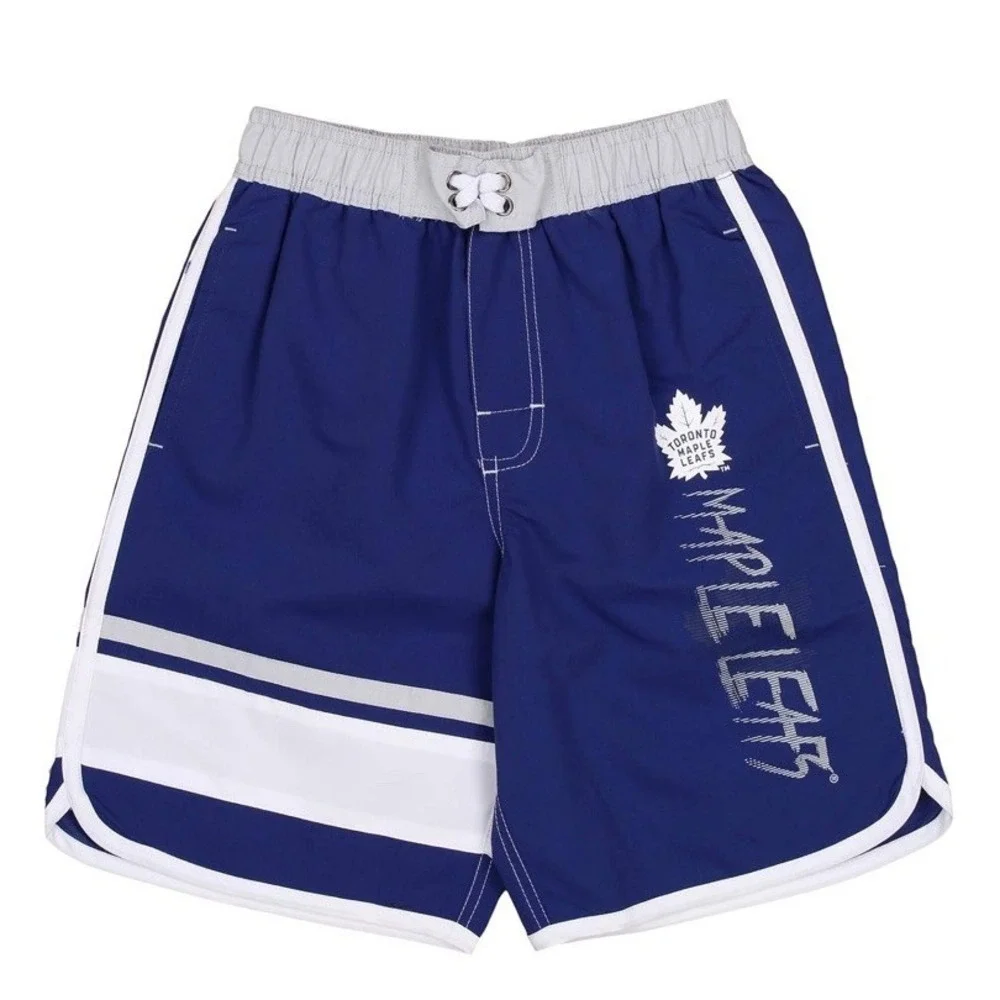 Outerstuff NHL Big Boys‎ Youth XL 18 Swim Shorts Toronto Maple Leafs Bieber Blue